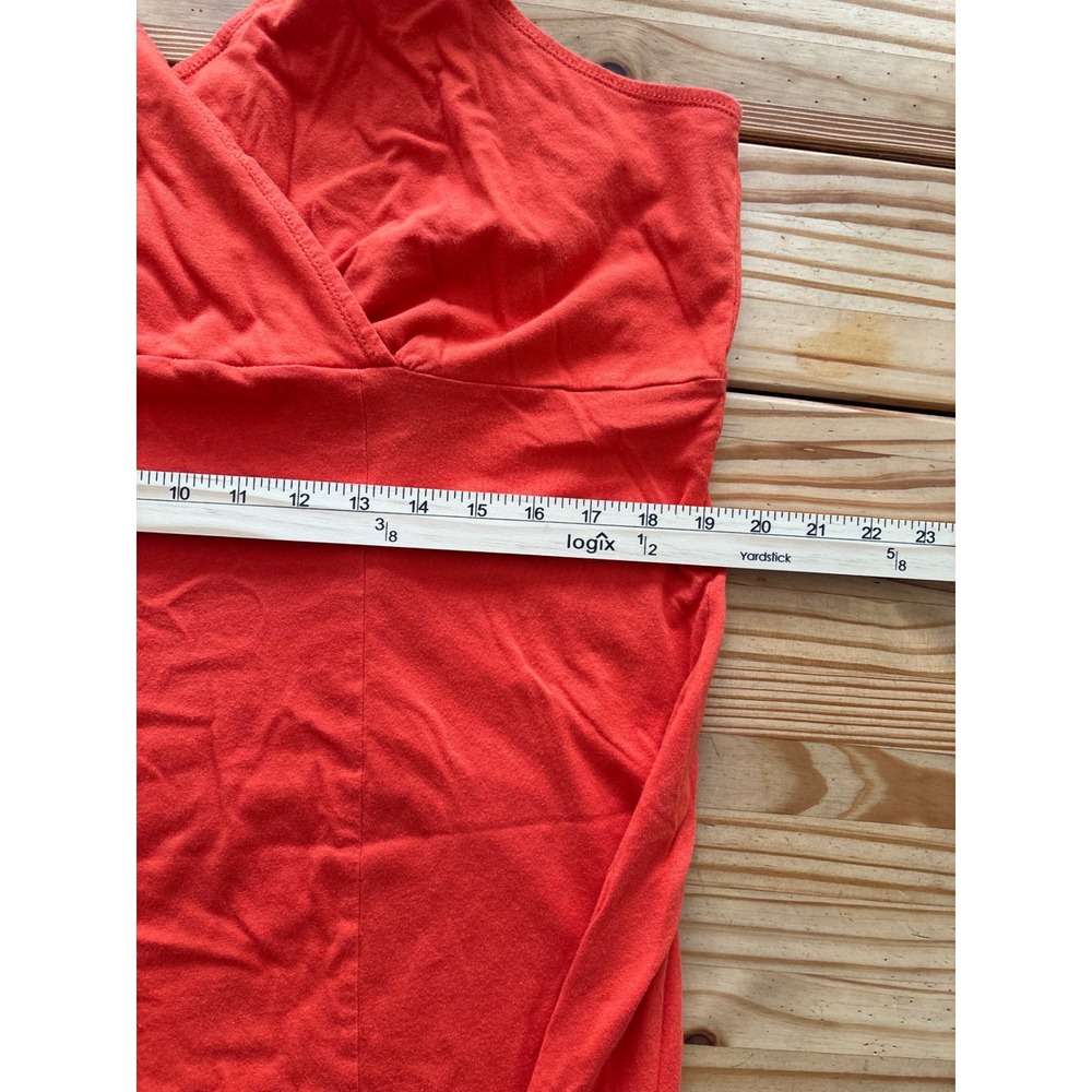 Avenue Maxi Dress 22/24 Orange Sleeveless Ring Detail V-Neck Surplice - Picture 7 of 10